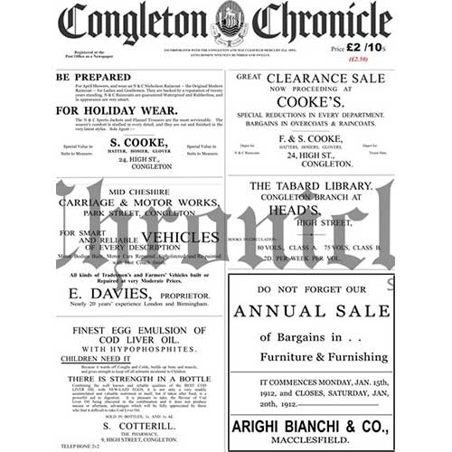 1912 Congleton Chronicle front cover
