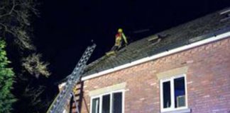 House smoke-logged after chimney fire Astbury chimney fire.