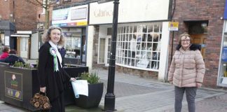 Suffragist’s statue ‘needs to be among the people’ Left, Heather Watson dressed as a suffragist to mark the spot where the life size statue of Elizabeth Wolstenholme Elmy will be unveiled in Congleton town centre next year with Susan Munroe, chair of Elizabeth's Group.