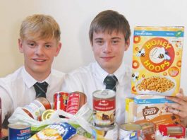 Sandbach foodbank sees referrals double in a year Back in 2018, head boy at Sandbach School George Higginson and deputy head boy Kobi Walter, both then aged 17, with some of the food collected by the school for the Trussell Trust.