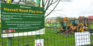 Swinging into action: work on play area finally begins Hassall Road Play area.