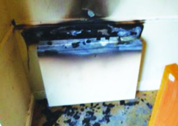 The blaze involved an electric radiator.