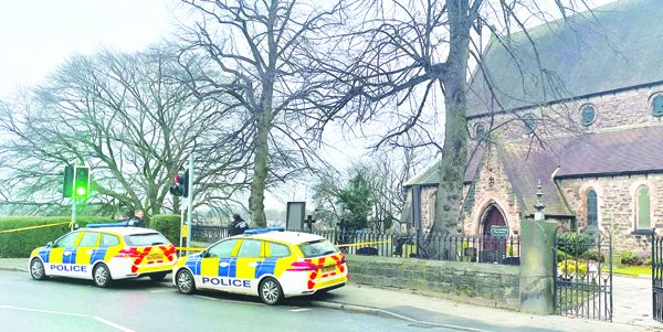 Police at St Stephen's Church, Congleton.