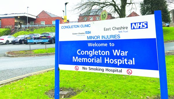 Congleton War Memorial Hospital sign.