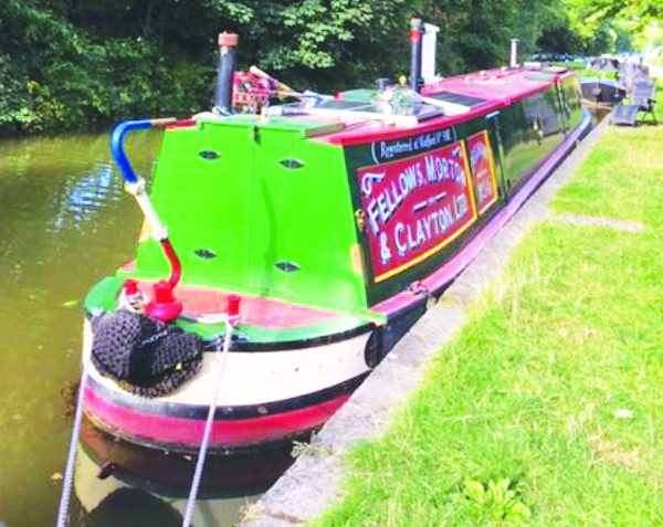 Going nowhere: Pegasus has been moored up on the Red Bull stretch of the canal for six weeks.