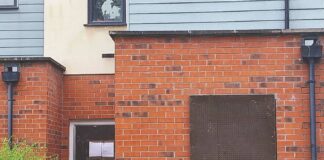 Anti-social property closed up by police Bromley Road house closure.