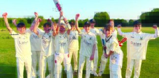 Cricket club bats for training nets funding Holmes Chapel Cricket Club.