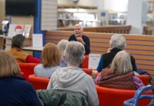 Chris attracted packed house at the library
