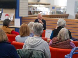 Chris attracted packed house at the library