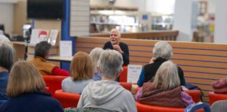 Chris attracted packed house at the library