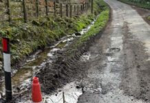 ‘Lives at risk’ on road after gulley collapse
