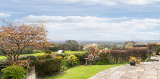 An extended home with views over five counties