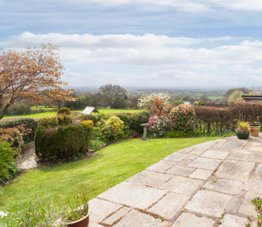 An extended home with views over five counties