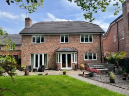 Substantial family home with private garden area