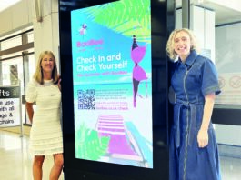 Women being asked to check them over after holiday check-in