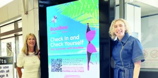Women being asked to check them over after holiday check-in