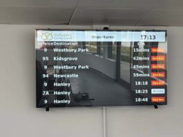 New timetable screen installed at bus hub