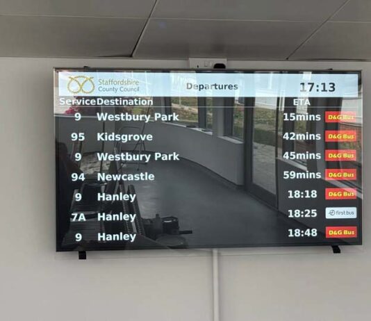 New timetable screen installed at bus hub